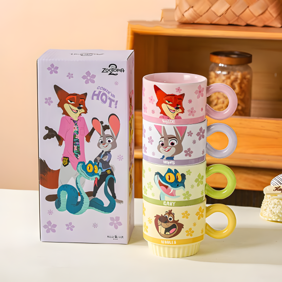 Zootopia Porcelain Mug Set 330 ml - 4 Pcs